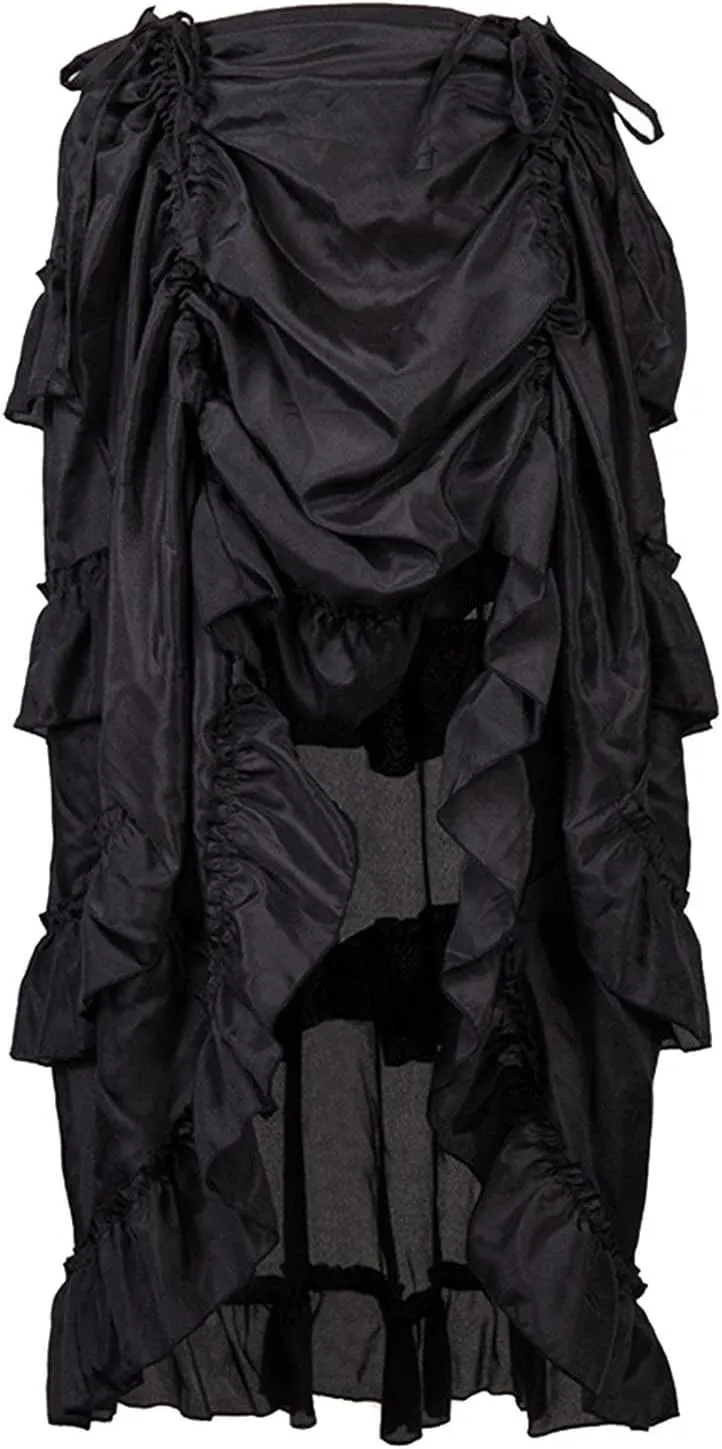 Women's Gothic Skirt Fairy Grunge Punk High Waisted A-Line Pleated Skirts Y2k E-Girl Long Maxi Skirt A-Line Skirt