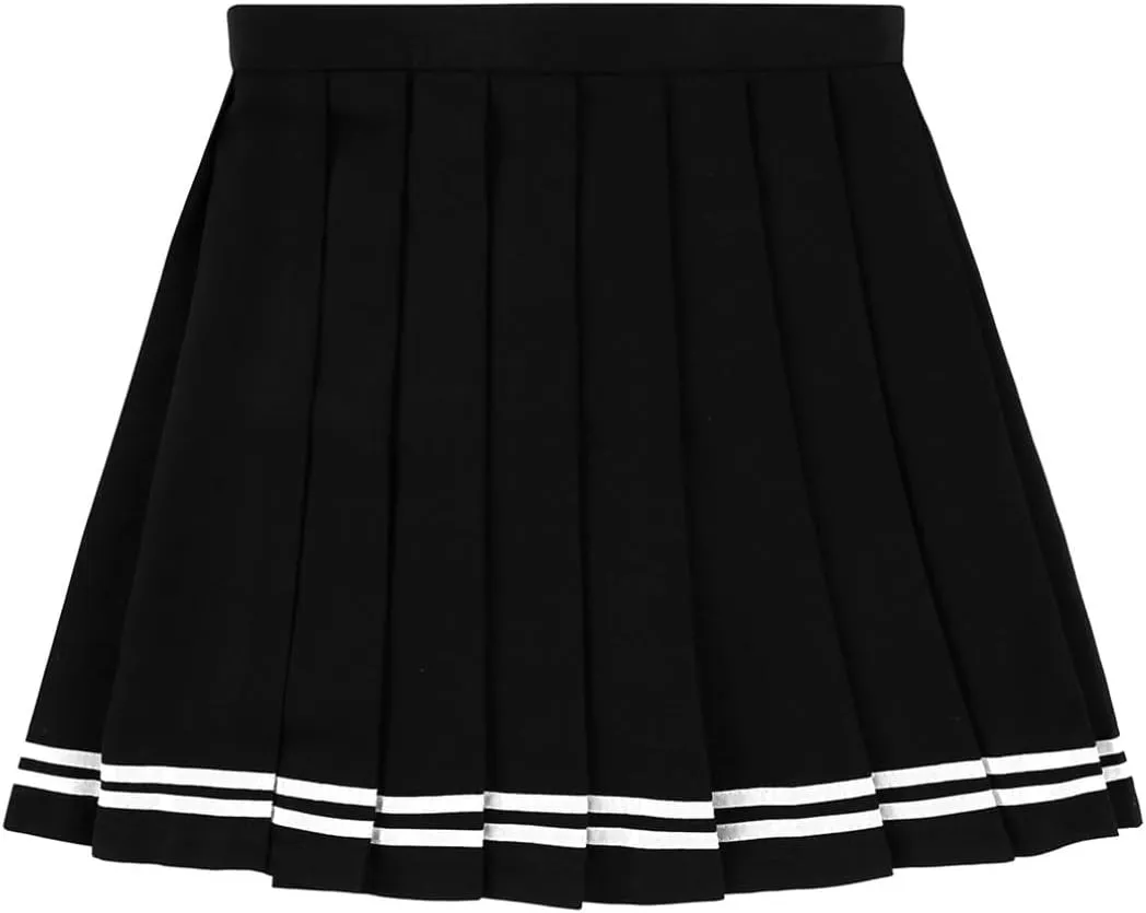 Women's High Waisted Pleated Skirts A-Line Mini Skater Tennis Skirts School Uniform Skirts