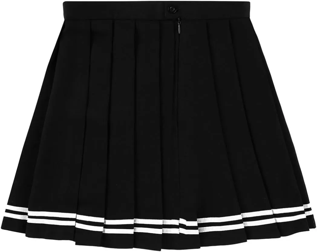Women's High Waisted Pleated Skirts A-Line Mini Skater Tennis Skirts School Uniform Skirts