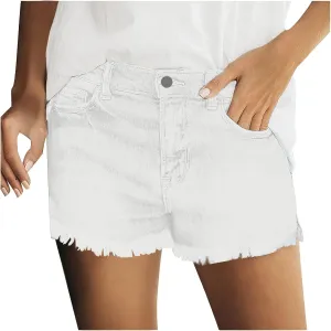Womens Jean Shorts Summer High Waisted Stretchy Denim Shorts Ripped Frayed Raw Hem Trendy Jeans Short with Pockets 2025