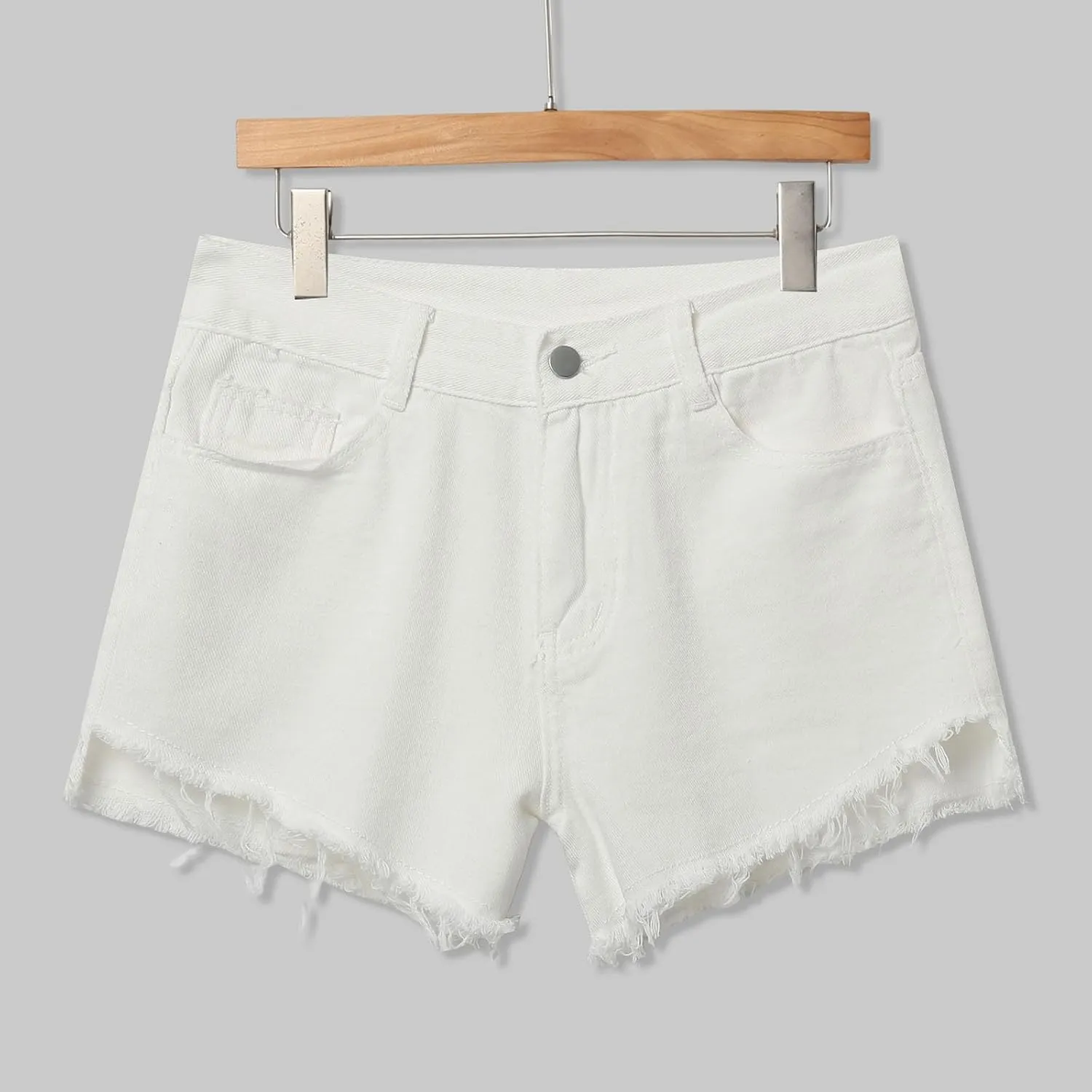 Womens Jean Shorts Summer High Waisted Stretchy Denim Shorts Ripped Frayed Raw Hem Trendy Jeans Short with Pockets 2025