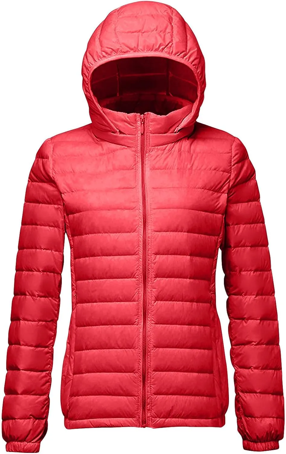 Women's Lightweight Puffer Coats Quilted Down Jacket Warm Winter Jacket Long Sleeve Full Zip Packable Hooded Jackets