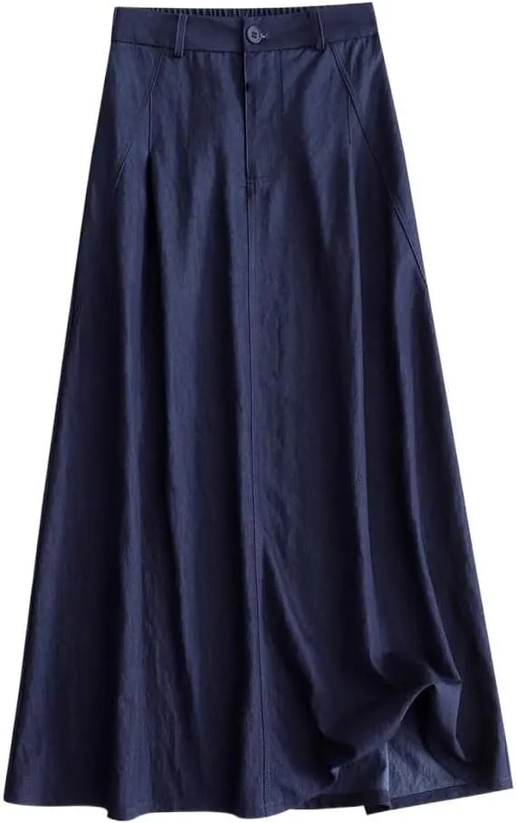 Women's Long Skirt Summer Lightweight High-Waist Mid-Length A Line Skirts for Women