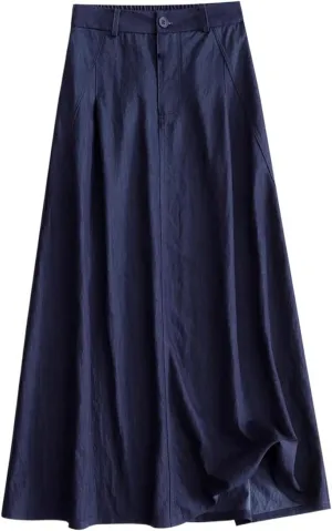 Women's Long Skirt Summer Lightweight High-Waist Mid-Length A Line Skirts for Women
