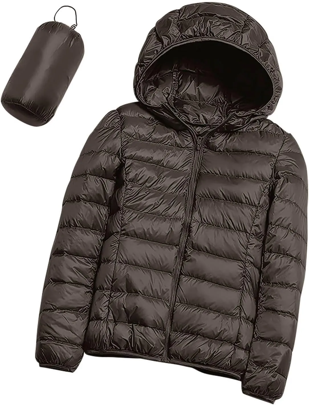 Women's Long Sleeve Lightweight Quilted Coats Zip Up Outerwear Jacket Casual Fashion Puffer Jacket