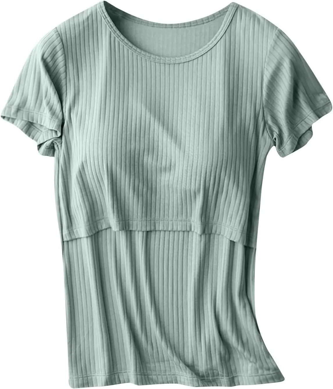 Womens Nursing Tops for Breastfeeding Soft Maternity Shirt Short Sleeve Comfy Pregnancy Clothes Lounge Blouse