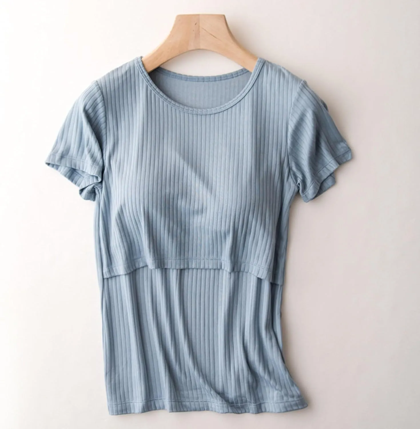 Womens Nursing Tops for Breastfeeding Soft Maternity Shirt Short Sleeve Comfy Pregnancy Clothes Lounge Blouse