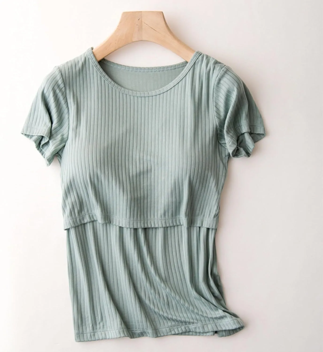 Womens Nursing Tops for Breastfeeding Soft Maternity Shirt Short Sleeve Comfy Pregnancy Clothes Lounge Blouse