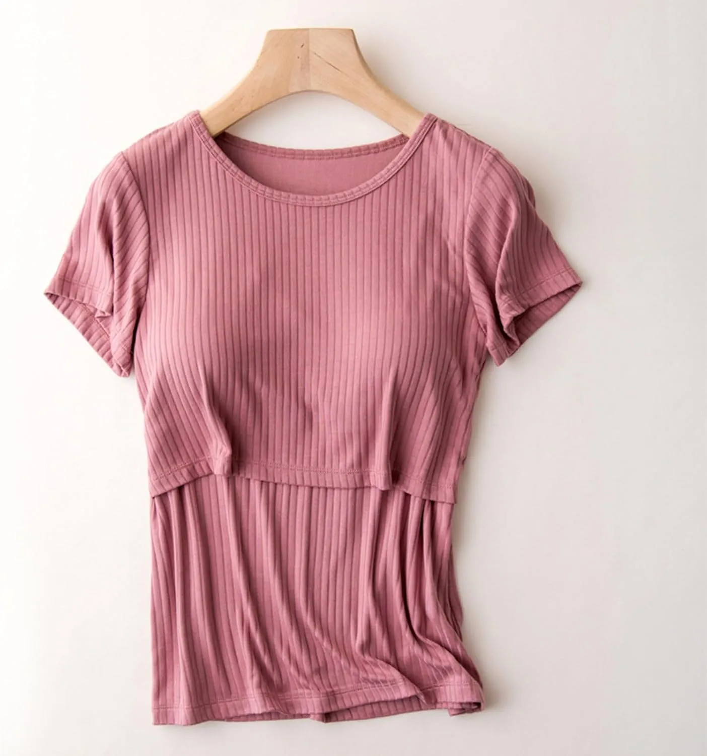 Womens Nursing Tops for Breastfeeding Soft Maternity Shirt Short Sleeve Comfy Pregnancy Clothes Lounge Blouse