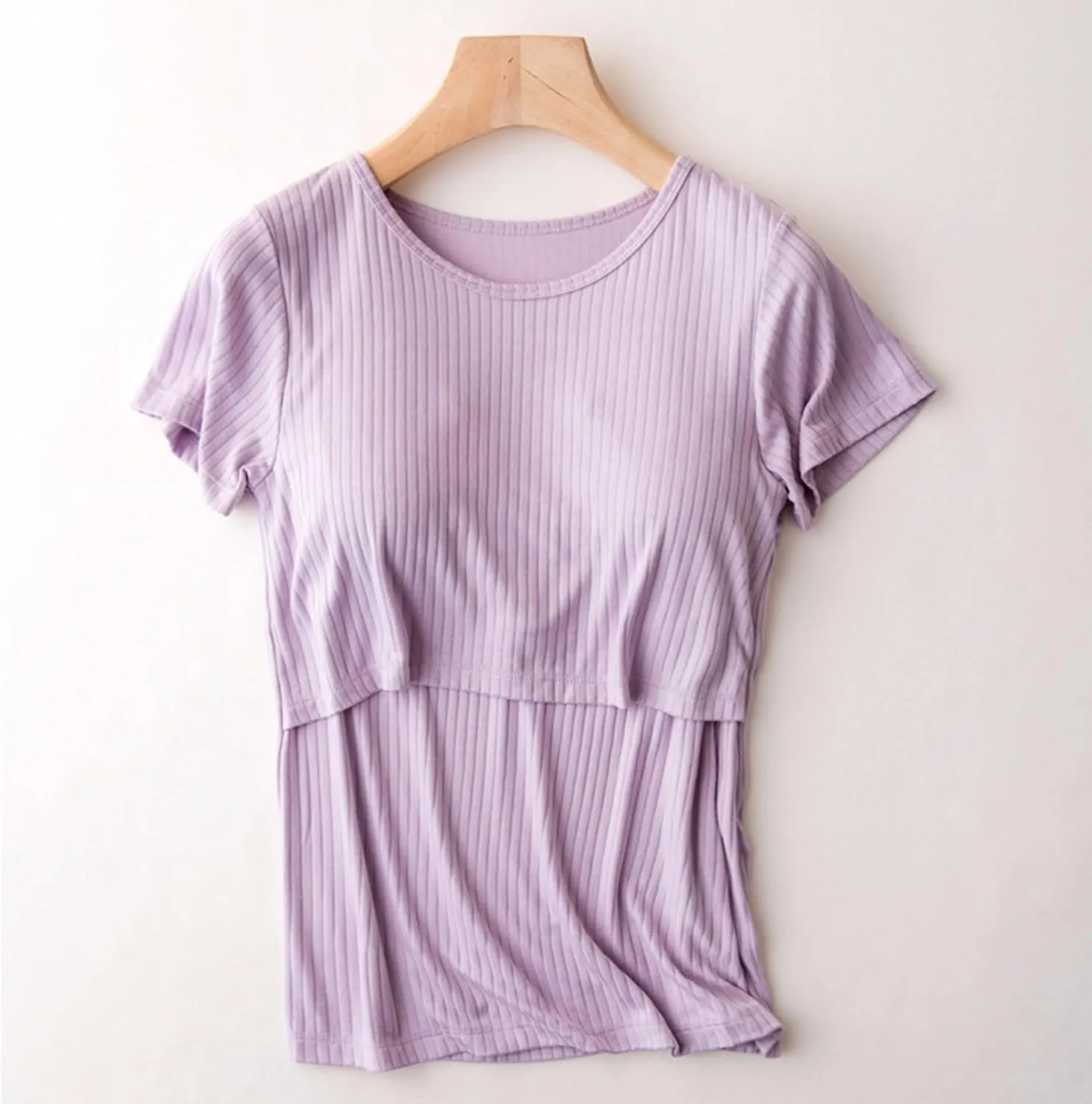 Womens Nursing Tops for Breastfeeding Soft Maternity Shirt Short Sleeve Comfy Pregnancy Clothes Lounge Blouse
