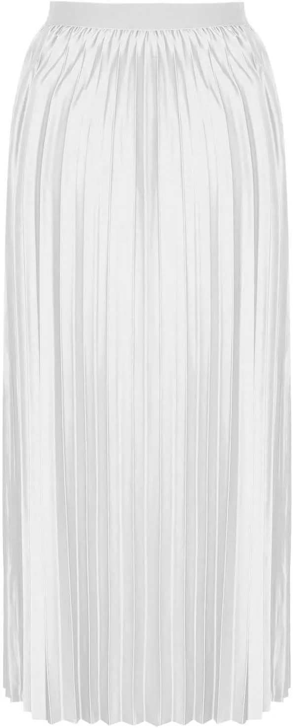Women's Pleated A-Line Midi Skirts Trendy Casual Loose Elastic High Waist Swing Skirt Solid Flowy A-Line Long Skirts