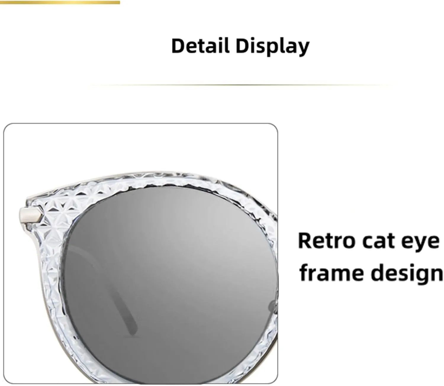Womens Polarized Sunglasses Retro Cat Eye Round Frame UV Protection Sun Glasses