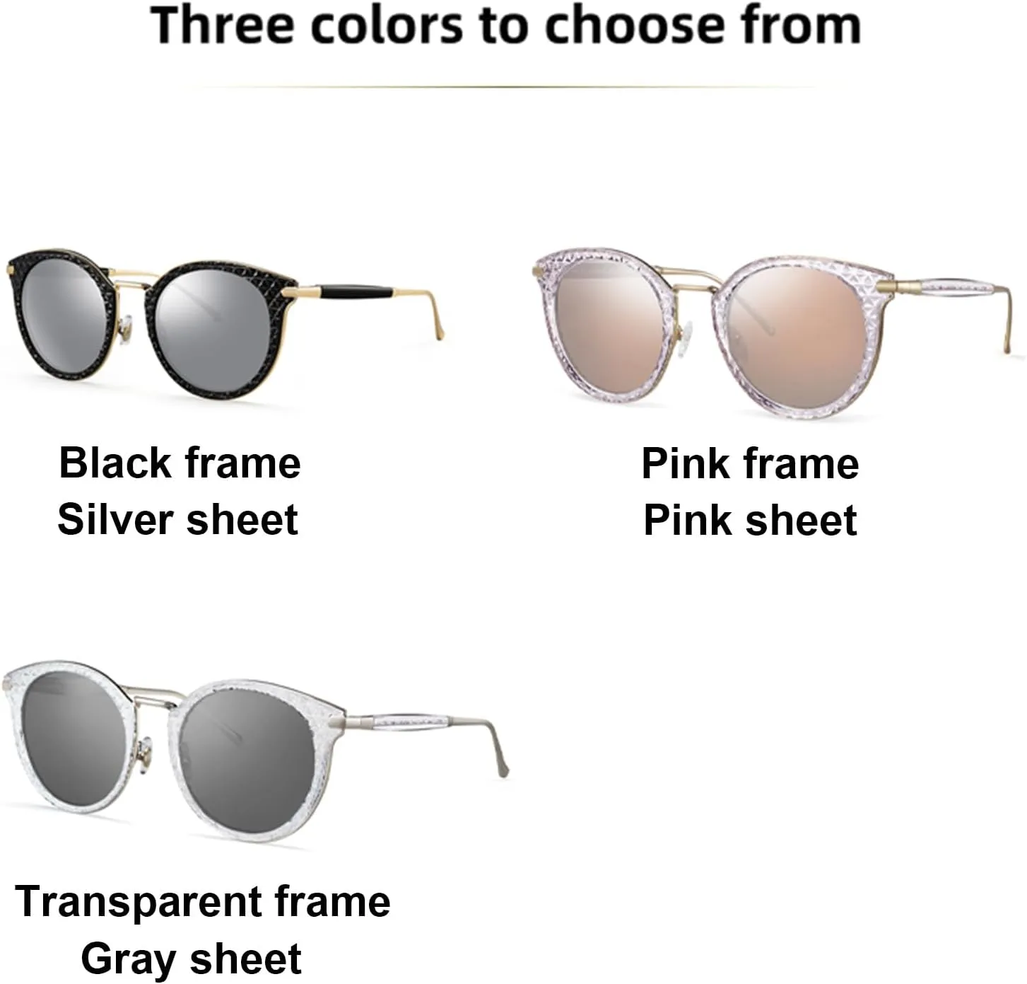 Womens Polarized Sunglasses Retro Cat Eye Round Frame UV Protection Sun Glasses