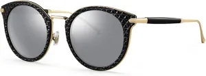 Womens Polarized Sunglasses Retro Cat Eye Round Frame UV Protection Sun Glasses