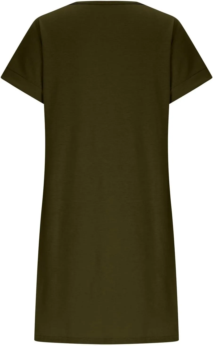 Womens Short Sleeve V Neck T Shirt Dresses Summer Beach Vacation Basic Solid Color Mini Dress with Pocket