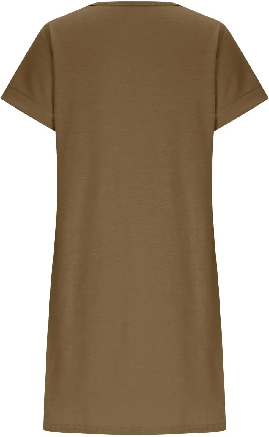 Womens Short Sleeve V Neck T Shirt Dresses Summer Beach Vacation Basic Solid Color Mini Dress with Pocket