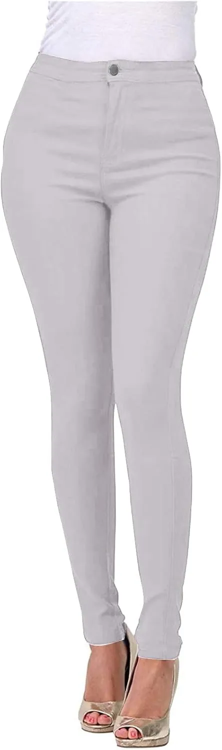 Women's Skinny Jeans Stretchy High Rise Tummy Control Jeggings Summer Butt Lifting Denim Pants Slim Fit Ladies