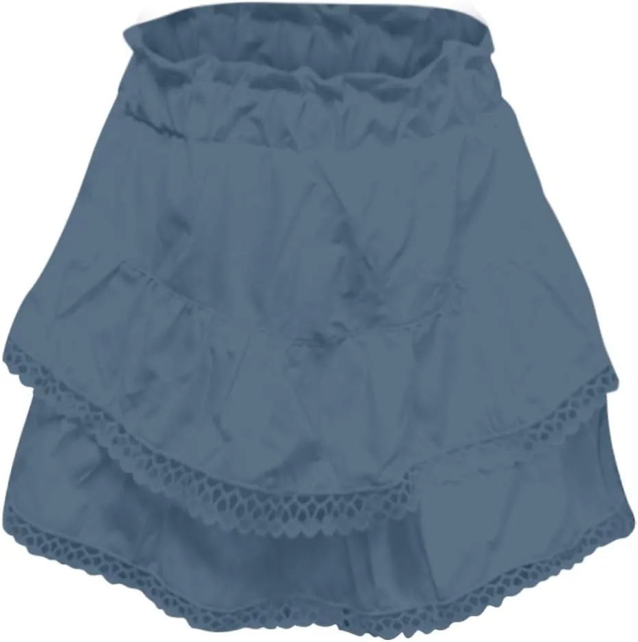 Women's Skirts Trendy 2025 Summer Casual Loose Elastic Waist Solid Color Pleated Sun Tennis Beach Skirt, S-2XL