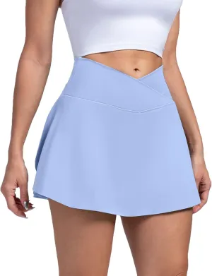 Women's Summer Athletic Loose Trendy Quick Dry Elastic High Waist Solid Color Yoga Fitness Tennis Skirts 2025, S-2XL