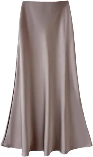 Women's Summer Party Long Skirts Women High Waist Elegant A-Line Maxi Skirts