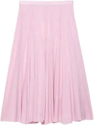 Women's Summer Pleated Skirts Causal Zipper A-Line High Street Skirts