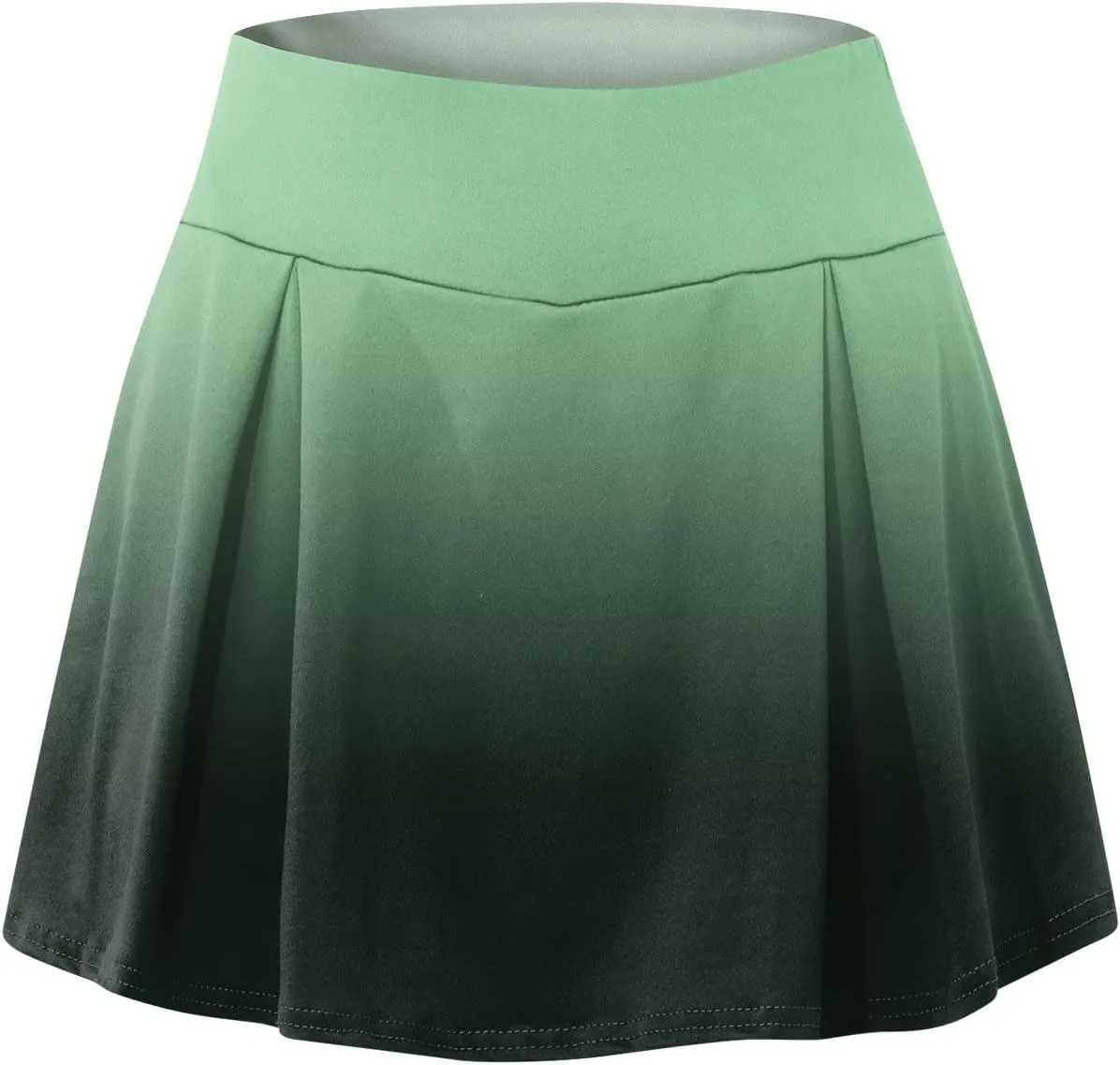 Women's Summer Sports Loose Trendy Quick Dry Elastic High Waist Color Gradient Yoga Fitness Tennis Skirts Plus Size, S-5XL
