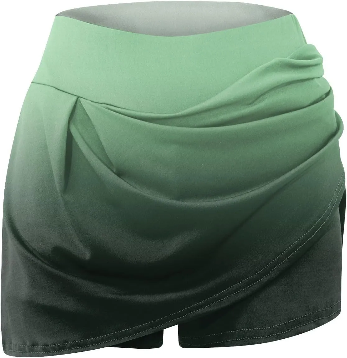 Women's Summer Sports Loose Trendy Quick Dry Elastic High Waist Color Gradient Yoga Fitness Tennis Skirts Plus Size, S-5XL
