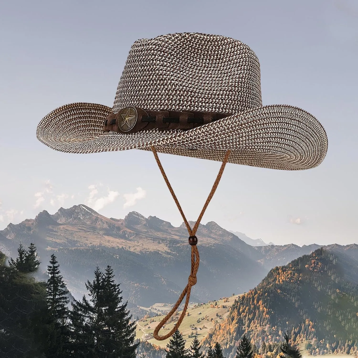 Women's Sun Straw Hat Adjustable Wide Brim Stylish Travel with Wind Lanyard New Fisherman's Caps 2025