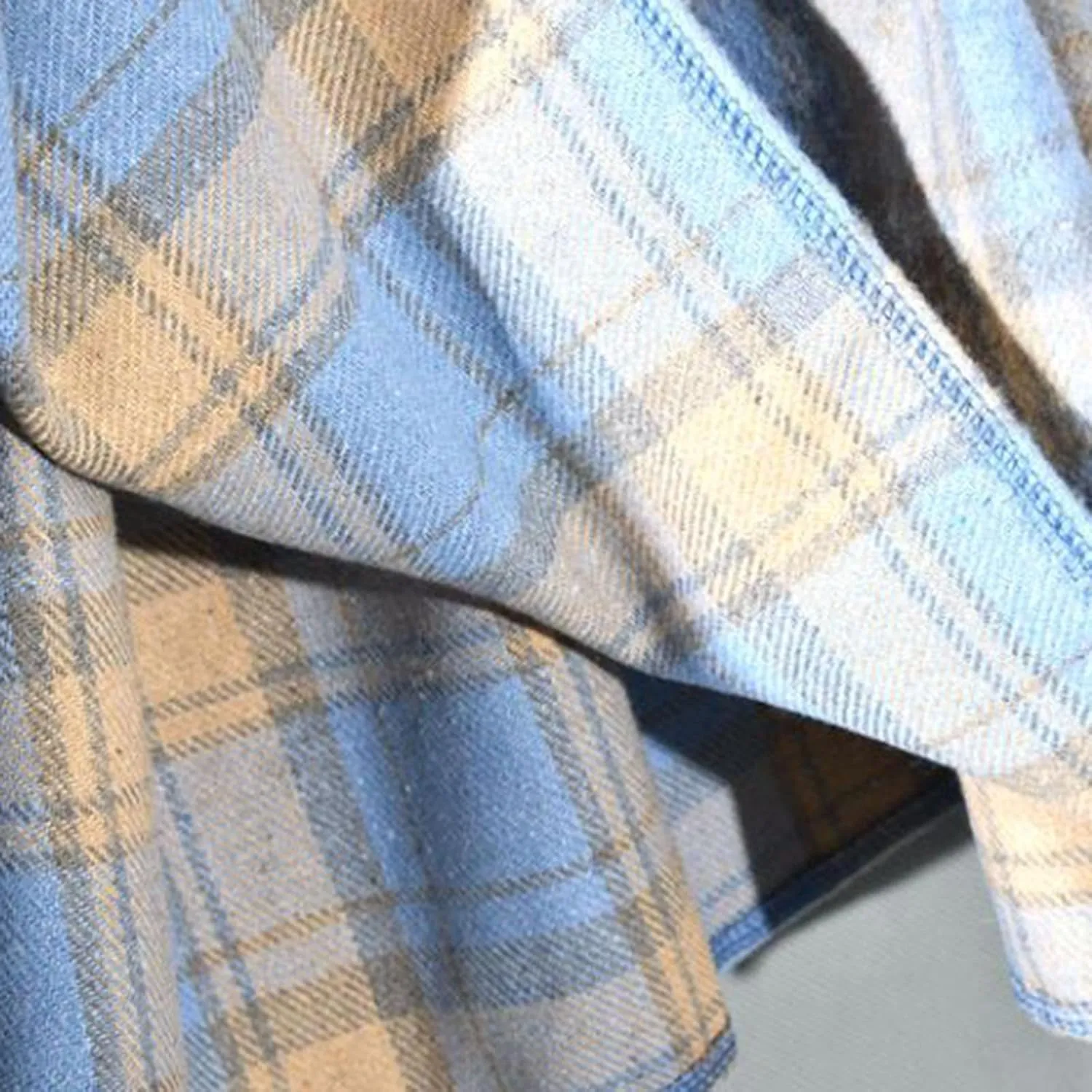 Women's Vintage High Waist Wool Blend Plaid A-Line Long Maxi Skirt Elasticity Waistband Layered Swing A-Line Skirts