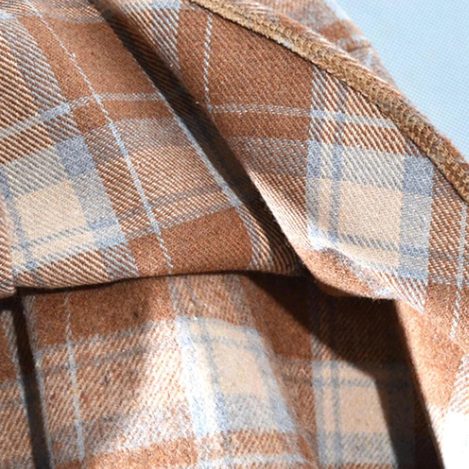 Women's Vintage High Waist Wool Blend Plaid A-Line Long Maxi Skirt Elasticity Waistband Layered Swing A-Line Skirts