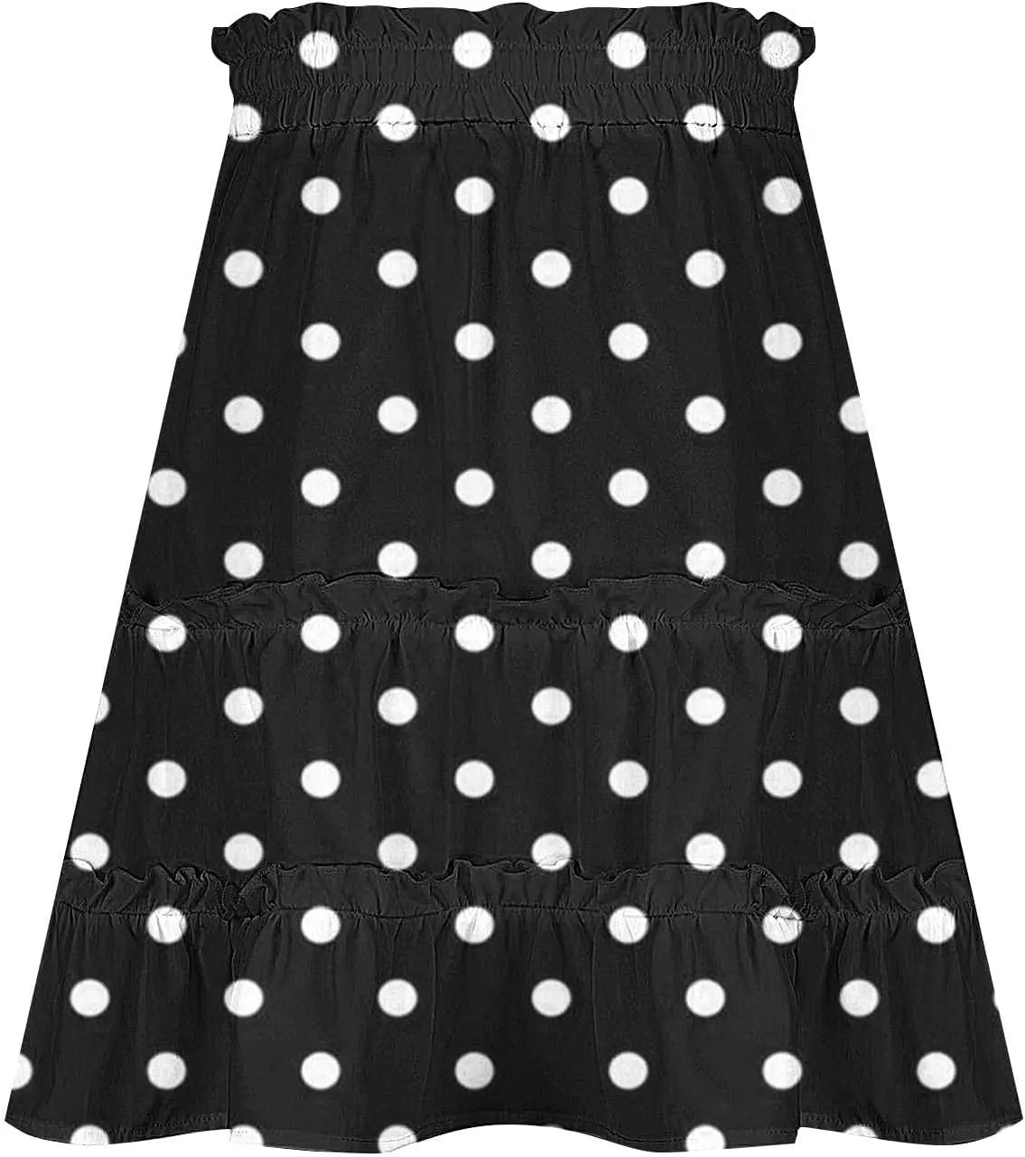 Women's Vintage Polka Dots Mini Skirts Tiered A Line Flowy Short Skirt