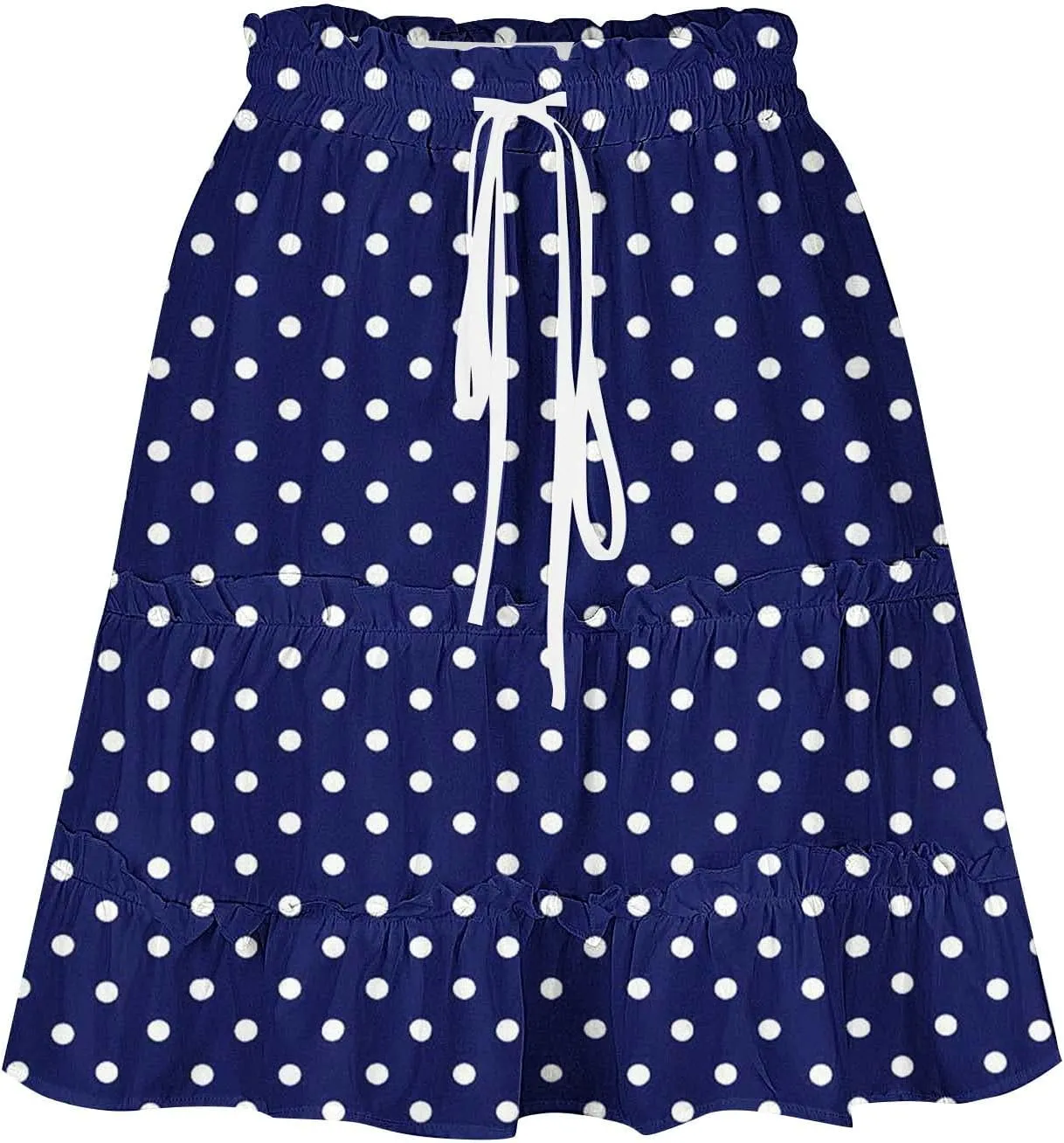 Women's Vintage Polka Dots Mini Skirts Tiered A Line Flowy Short Skirt