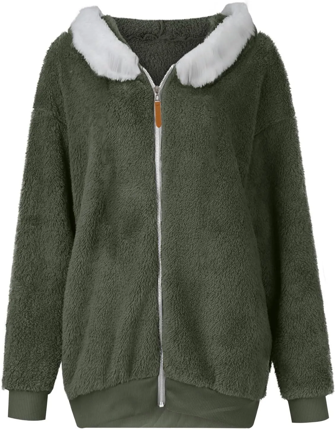 Women's Winter Coats Flannel Jacket Plus Size Hoodies Fleece Lined Jacket Zip Up Fur Cardigan Fleece Jackets for Women