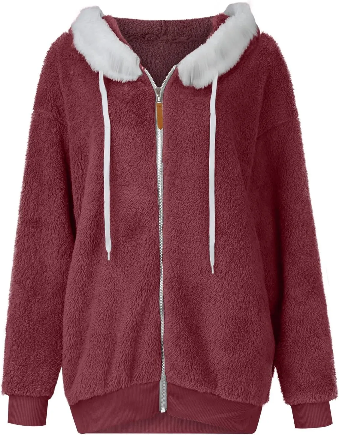 Women's Winter Coats Flannel Jacket Plus Size Hoodies Fleece Lined Jacket Zip Up Fur Cardigan Fleece Jackets for Women