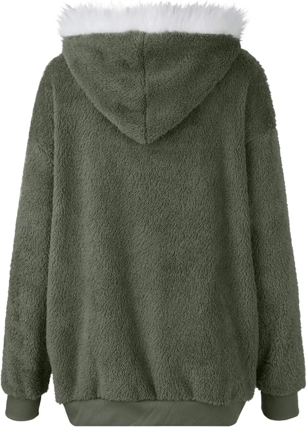 Women's Winter Coats Flannel Jacket Plus Size Hoodies Fleece Lined Jacket Zip Up Fur Cardigan Fleece Jackets for Women