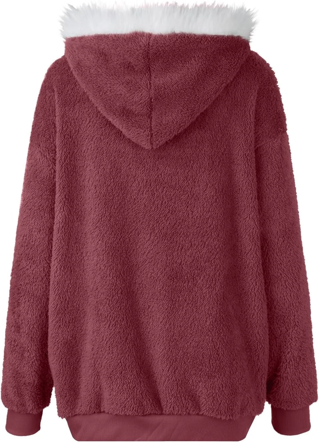 Women's Winter Coats Flannel Jacket Plus Size Hoodies Fleece Lined Jacket Zip Up Fur Cardigan Fleece Jackets for Women