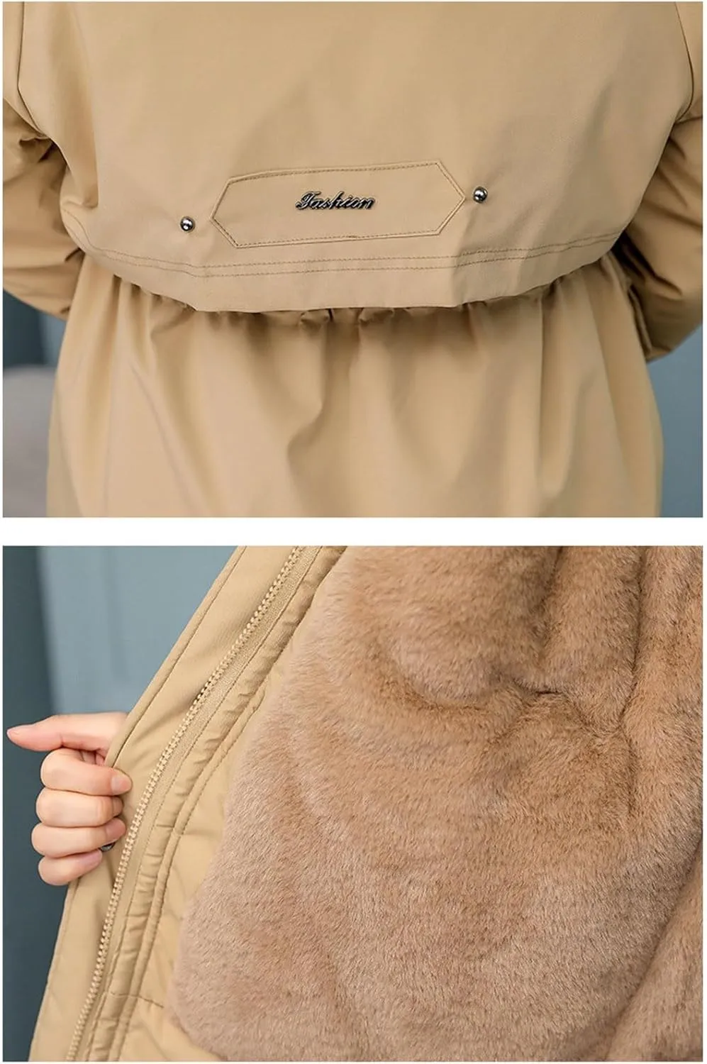 Women's Winter Puffer Coat Thicken Fleece Lined Down Jacket Faux Fur Parka Winter Thicken Fleece Lined Outerwear