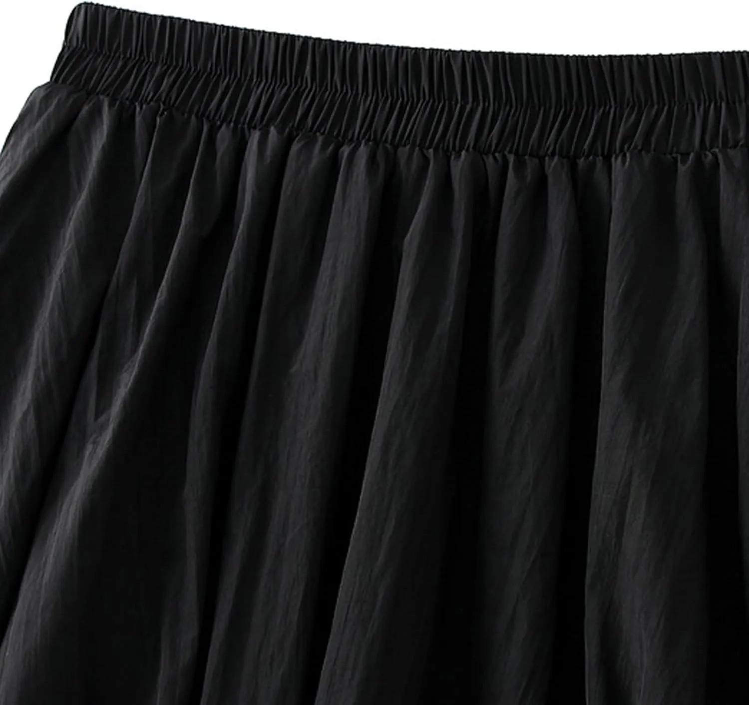 Womens Y2k Bubble Skirt Elastic High Waist A Line Long Skirts Casual Loose Ruffle Pleated Midi Long Flowy A-Line Skirt