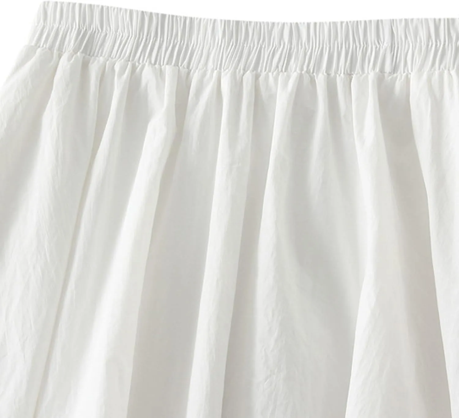 Womens Y2k Bubble Skirt Elastic High Waist A Line Long Skirts Casual Loose Ruffle Pleated Midi Long Flowy A-Line Skirt