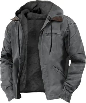 Ymosrh Men's Casual Jacket Sweatshirts Fleece Jackets Thick Sherpa Lined Winter Hoodie Coats Outwear Jacket, S-8XL