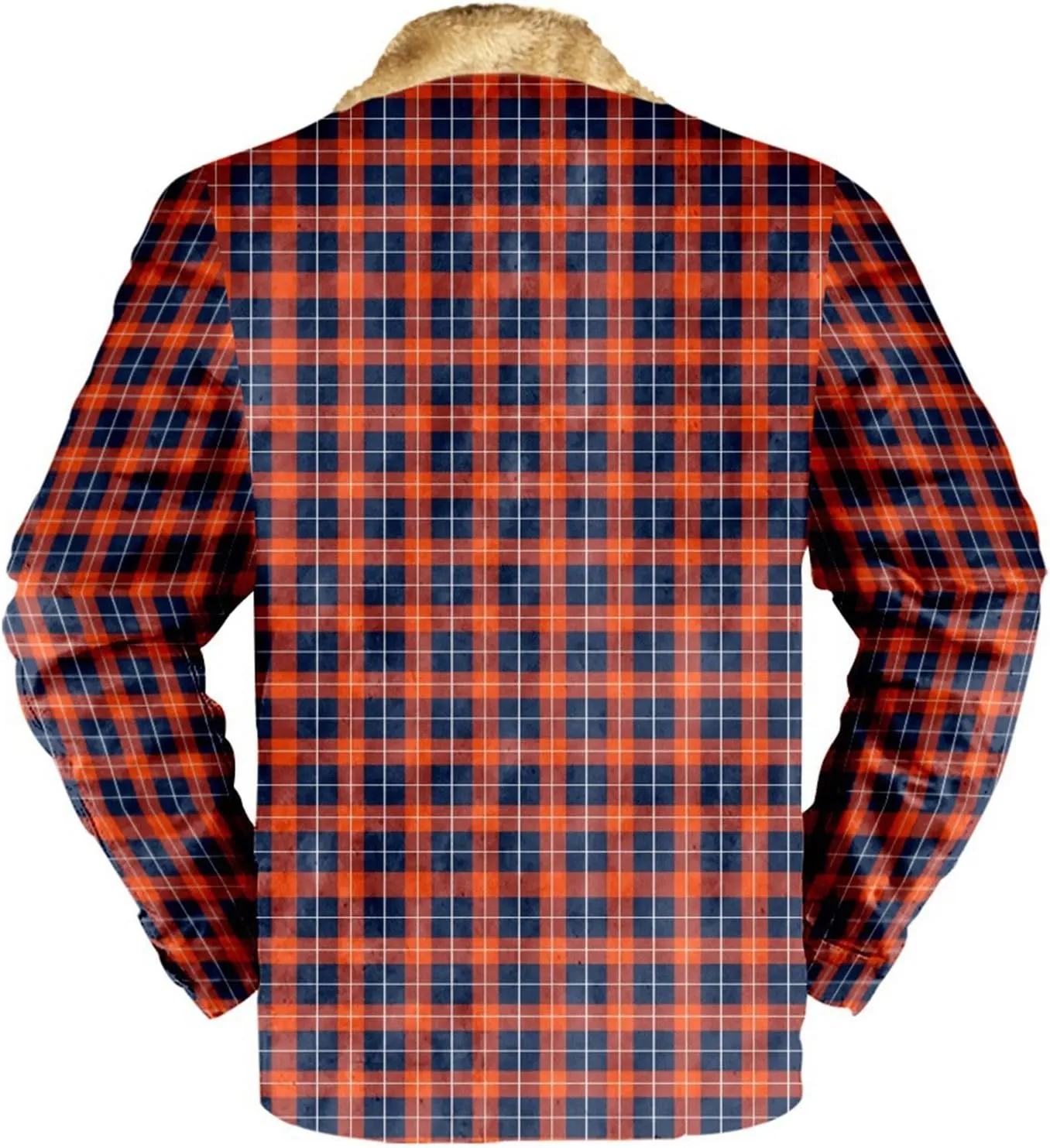 Ymosrh Men's Fashion Jacket Plaid Sherpa Lined Fleece Turn-Down Collar Trucker Jackets Warm Winter Coats Jacket, M-5XL