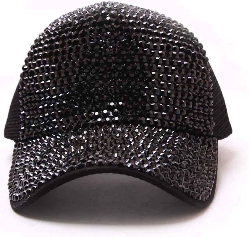 YOLAI Fashion Sequin Hat Adjustable Baseball Hat Cap for Womens Decor Baseball Cap Disco Dance Party Costume