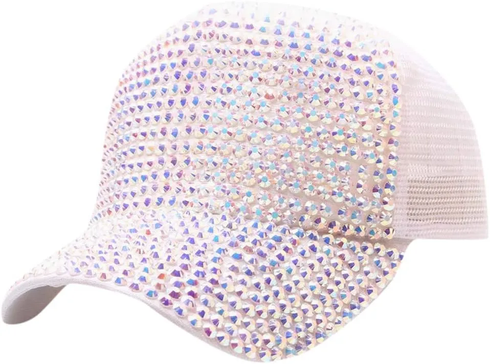 YOLAI Fashion Sequin Hat Adjustable Baseball Hat Cap for Womens Decor Baseball Cap Disco Dance Party Costume
