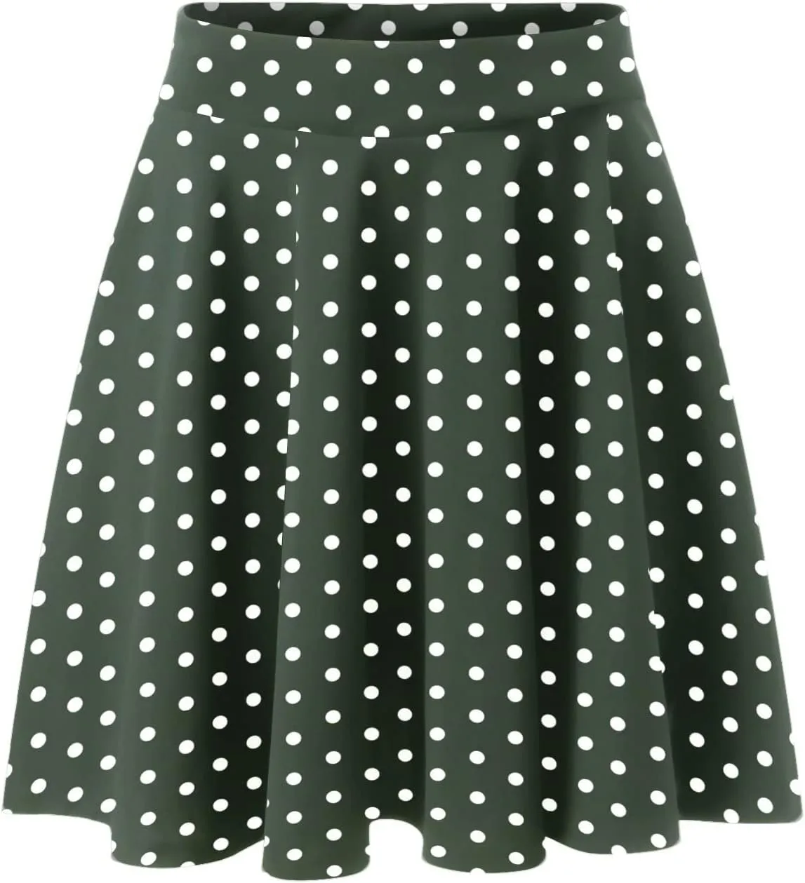 YOLAI Womens Polka Dot Print Skirts High Waist Elegant Casual Mini Skirt Flowy Swing A-Line Skirt