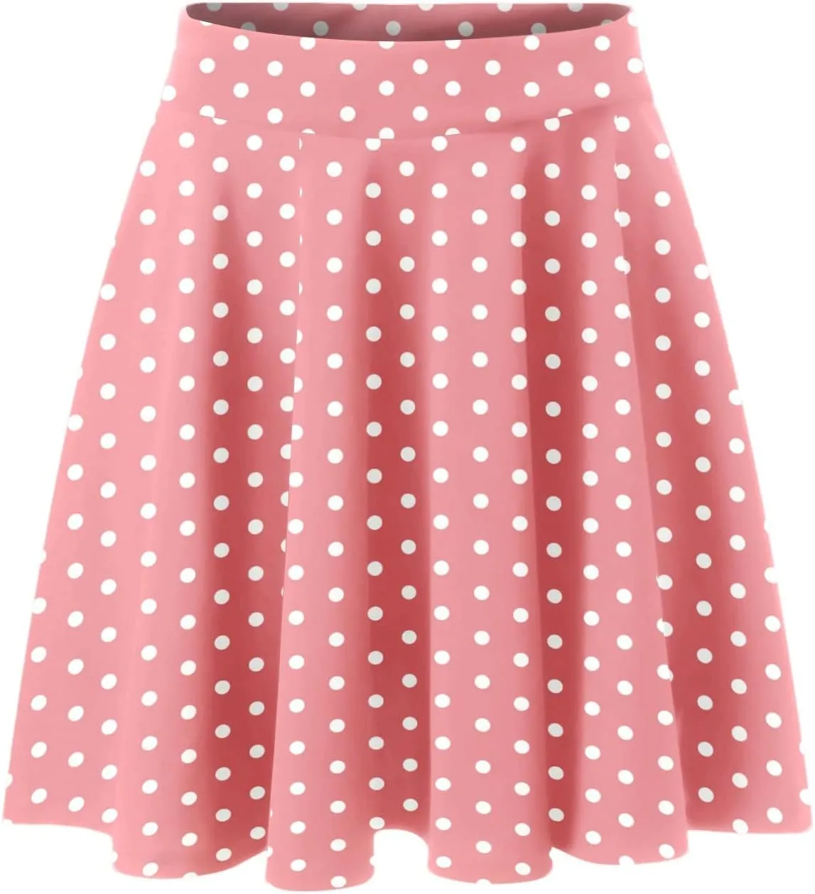 YOLAI Womens Polka Dot Print Skirts High Waist Elegant Casual Mini Skirt Flowy Swing A-Line Skirt