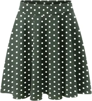 YOLAI Womens Polka Dot Print Skirts High Waist Elegant Casual Mini Skirt Flowy Swing A-Line Skirt