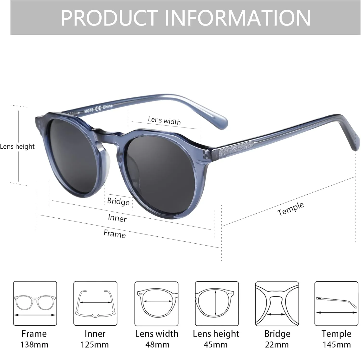 ZENOTTIC Vintage Round Polarized Sunglasses for Men Women UV400 Protection