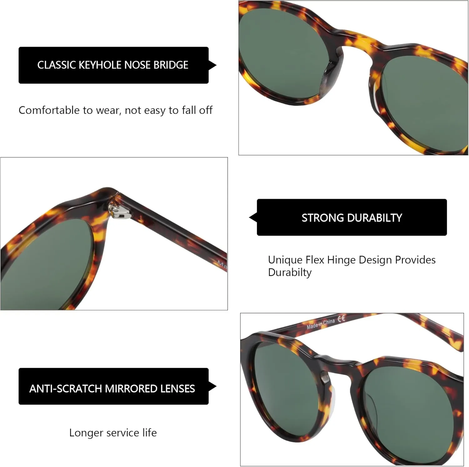 ZENOTTIC Vintage Round Polarized Sunglasses for Men Women UV400 Protection