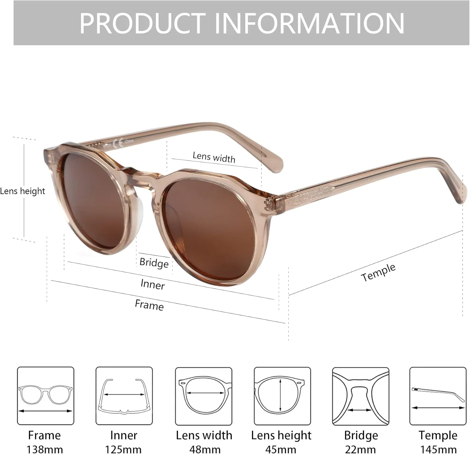 ZENOTTIC Vintage Round Polarized Sunglasses for Men Women UV400 Protection