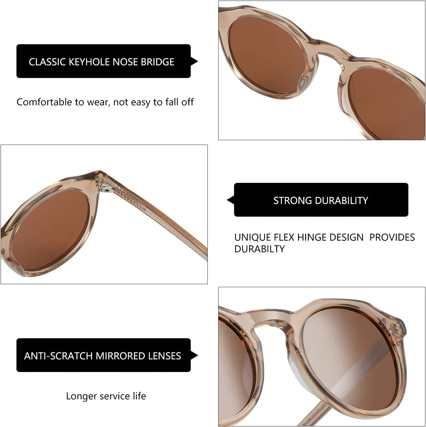 ZENOTTIC Vintage Round Polarized Sunglasses for Men Women UV400 Protection
